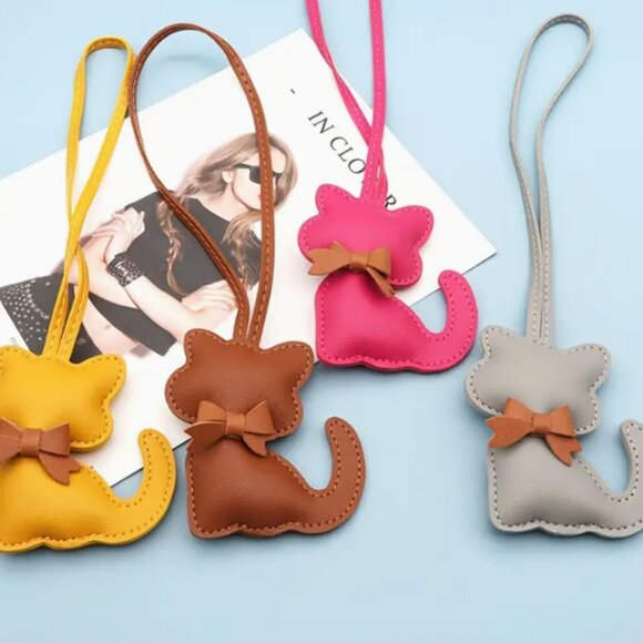 Pleather kitty bag charm - choose your color NWOT - Picture 1 of 6
